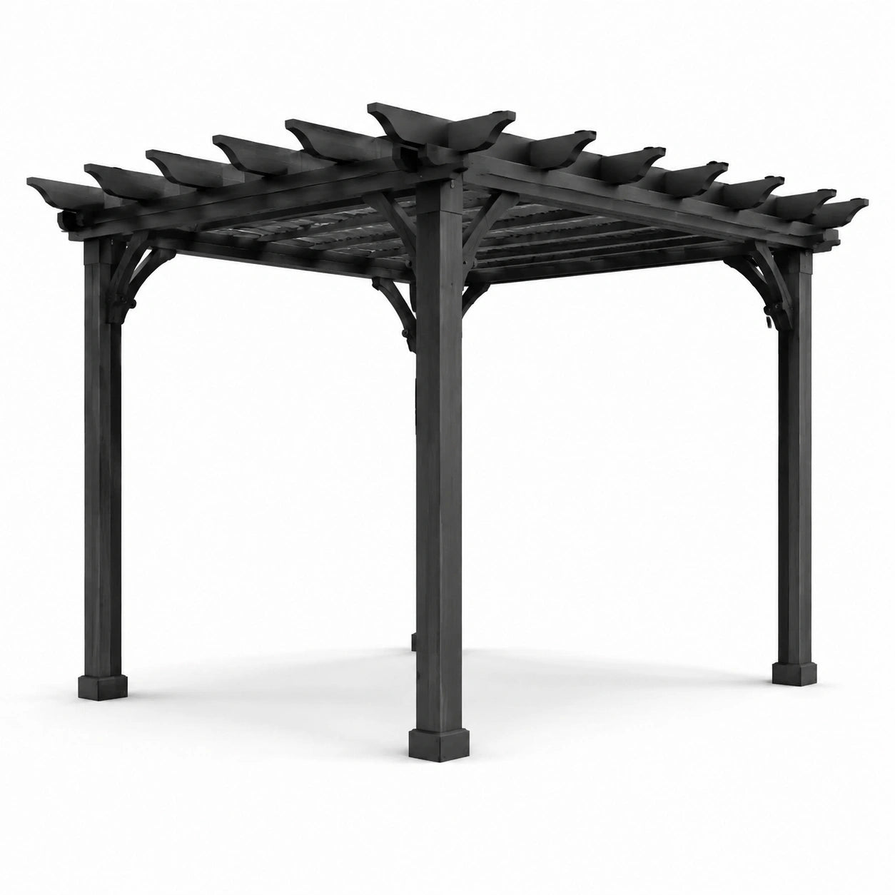 Pérgola de madera para exteriores negra 300x300 cm