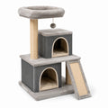 Árbol para Gatos de Tres Niveles con Rascadores de Sisal y Plataforma de Felpa Gris Beige