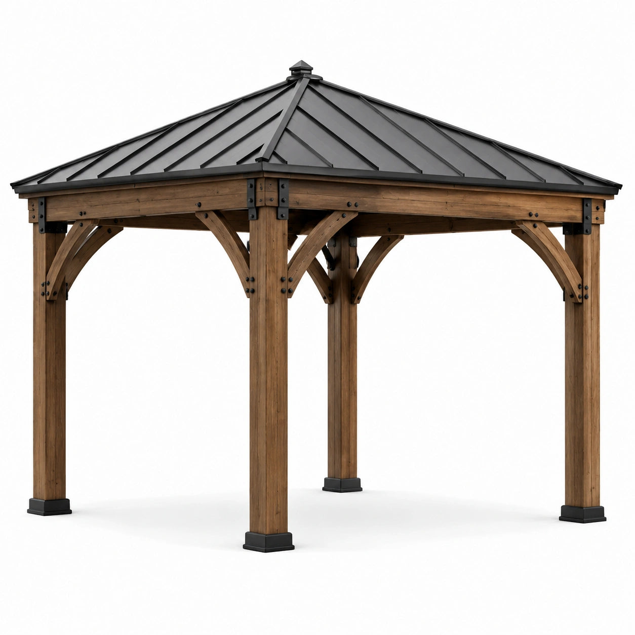 Pabellón de Madera y Metal Negro 300x300x270 cm