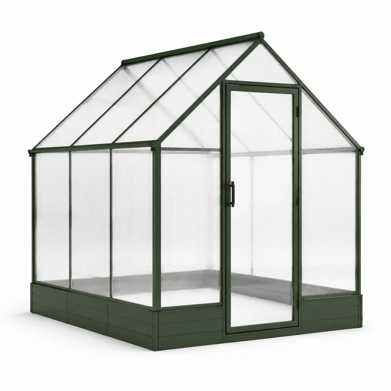 Invernadero de Aluminio Verde con Paneles de Policarbonato 192x125x190 cm