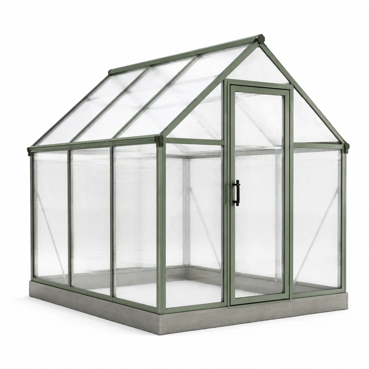 Invernadero de aluminio y policarbonato verde 250x190x195 cm